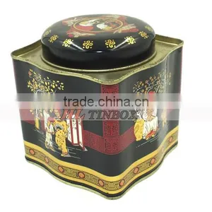 Wave Shaped Tea Tin Can With Inner Lid thumbnail-1