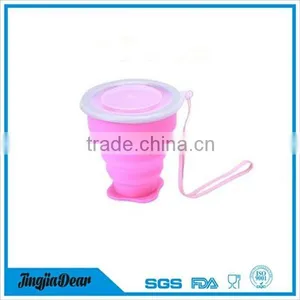 Portable Silicone Retractable Folding Coffee Cup With Lid thumbnail-3
