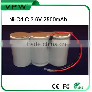 Rechargeable High Temperature Ni-cd C 3.6V 2500mAh Battery Pack thumbnail-1