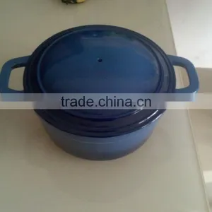 Cast Iron Enamelled Wok, Cast Iron Wok, Enamel Coated Pan thumbnail-1