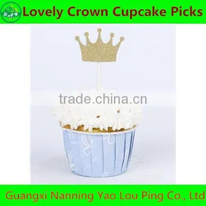 Bling Lovely Crown Cupcake Pick For Decoration Wedding Birthday Party Best Gifts thumbnail-3