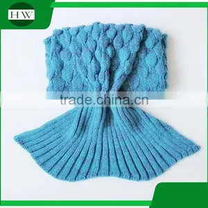 Wholesale Custom Various Colors Knitted Mermaid Tail Blanket for Children thumbnail-3