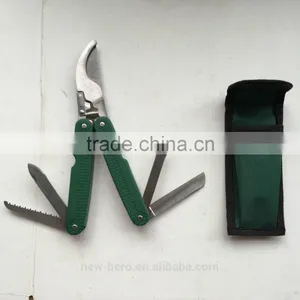 5 IN 1 MULTI GARDEN TOOLS PRUNING SNIPPER TRIMMER BUSHES GARDENING WITH POUCH thumbnail-1
