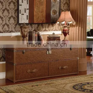 Chinese Style Living Room Furniture Wooden Classic Console Table Leather Cover thumbnail-1