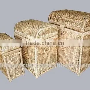 Wood Frame Chests/ Square Trunk Set 3 Pcs thumbnail-1