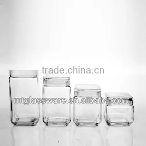 Mintao Custom High Quality Glass Storage Jar With Cork PLASTIC LID thumbnail-1