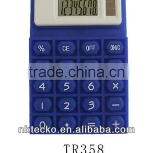 Plastic Dual Powered 8 Digits Flexible Silicon Calculator thumbnail-1