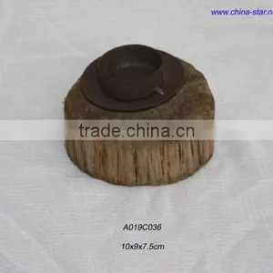 Wooden Candle Holder-round thumbnail-1