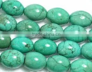 16" 13-16mm Green Drum Shape Loose Turquoise Beads thumbnail-1