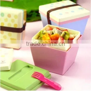 Lovely High Heat Resistance Double Layers Spoons Plastic Bento Lunch Box,CUSTOM Hot New Product for 2015 thumbnail-1