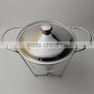 Large 4L Round Chafing Dish Glass Hot Food Warmer With Glass Dish thumbnail-2