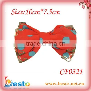 CF0321 2013 Fashion Pretty Dot Red Bow Fine Hair Clips thumbnail-1