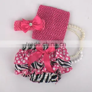 2015 Adorable Baby Diaper and Crochet Tube Top3 Sets , Satin Baby Bloomers, Baby Ruffle Bloomers thumbnail-1