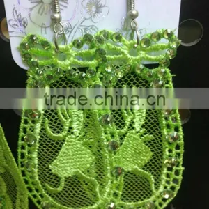 Lace Earrings With Crystal thumbnail-1