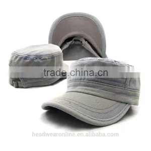 Customize Blank Washed Denim Military Caps Dongguan Factory thumbnail-1