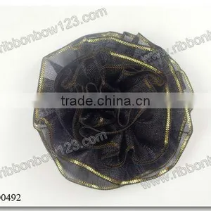Black Organza Wire Edge Ribbon Decoration for Clothing thumbnail-1