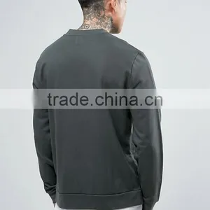 2017 Best Price High Quality New Design Durable Baseball Collar 100% Cotton Sweat Grey Casual Men Sport Jacket thumbnail-2