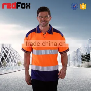 Jersey T-shirt With Collar Colored Reflective Safety T-shirt for Running Top Quality Safety T-shirt thumbnail-4