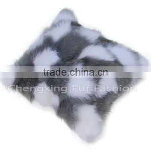 CX-D-33E Real Fox Fur Decorative Throw Pillow Case Plain Cushion Pillow Cover thumbnail-4