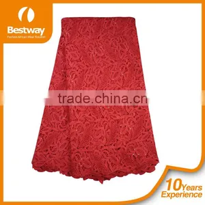 Royal Blue Chemical China Embroidery Lace Fabric Beaded Guipure Lace Cupion Lace CP0011 thumbnail-2