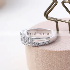 Fashion Jewelry Cheap Wholesale Multi-layered Romantic Sterling Silver CZ Rings for Wedding thumbnail-4