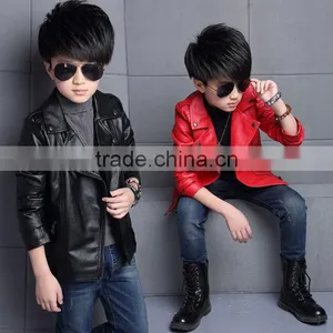 Zm40670b High Quality Wholesale Boys pu Jacket Auntum Children's Leather Jacket thumbnail-3