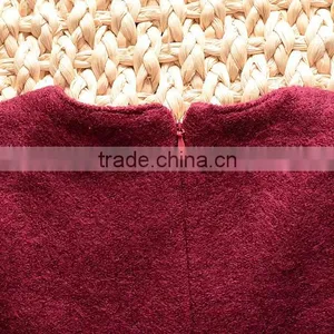 New Arrival Unique Baby Girl Names Images Children Girl Wool Dress With Beautiful Bowknot thumbnail-4
