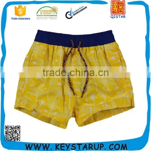 Yellow Contrast Color Waist Board Shorts in Swimwear & Beachwear thumbnail-1