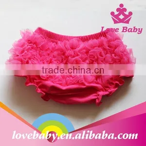 Hot Sale Baby Yellow Underwear Pretty Lace Ruffle Cotton Bloomers thumbnail-4