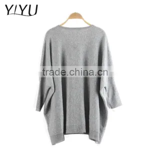 Wholesale Custom Winter Women Comfortable Solid Color v Neck Cashmere Pullover thumbnail-2