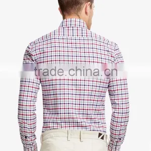Manufactures Dress Shirt for Men Plaid Fabric Men Shirt Cutting thumbnail-2