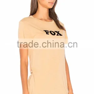 2017 Guangzhou Shandao New Fancy Design 180g 100% Cotton Plain Dyed Wholesale Women Short Sleeve Custom T Shirt Printing thumbnail-2