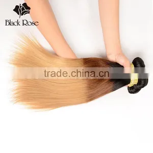 Color 1b/4/27# Straight Wave High Quality Brazilian Hair Weave Blonde and Brown thumbnail-5