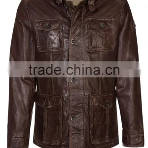MEN Leather Brown Best Quality Sheep Leather Jacket thumbnail-3