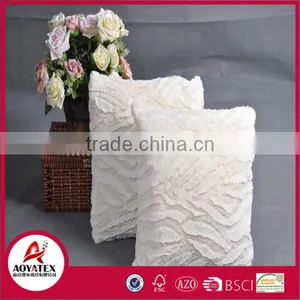 Stripe Brushed Fake Fur Cushion, Solid Fake Fur Cushion With Filling, Fashionable Cushion Factory thumbnail-1