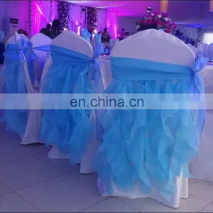 New Arrival Style White Chiffon Wedding Chair Cover Sashes thumbnail-5