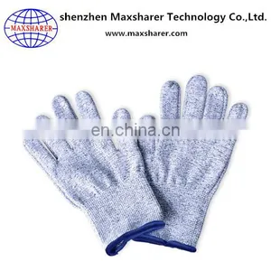 Grey PU Palm Coated Level 5 Cut Resistant Safety Work Gloves thumbnail-2