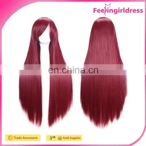 High Quality Hot Selling Dark Red Human Hair Wig Fast Delivery thumbnail-1
