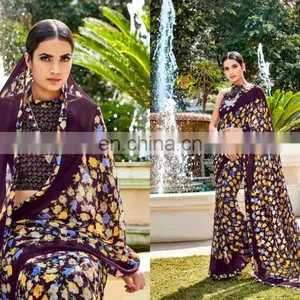 Designer Printed Georgette Saree. thumbnail-4