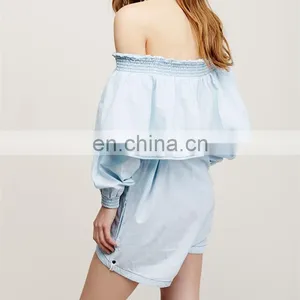 Sticthing Finish One Piece Long Sleeves Jumpsuits Sexy Ladies Jumpsuit 2014 Sexy Womens Off-shoulder Playsuit thumbnail-3