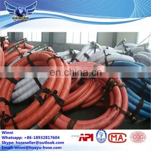 8 Inch Wire Spiral Heavy Duty Water Oil Cement Mud Suction Rubber Hoses With Flange thumbnail-1