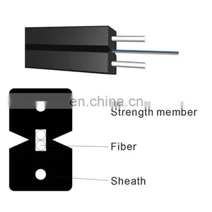 Indoor Outdoor 1F 2F 4F FTTH Fiber Optic Drop Cable With Steel Wire Strength Member thumbnail-2