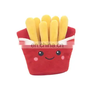 Soft Pet Squeak Chips Stuffed Plush Hamburger Dog Toy thumbnail-3