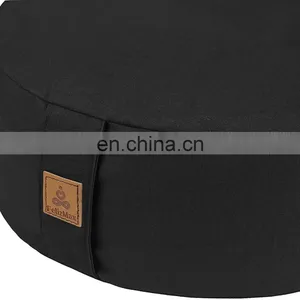 Zafu Buckwheat Meditation Cushion Organic Cotton Cover Kneeling Pillow Yoga Bolster for Women and Men thumbnail-2