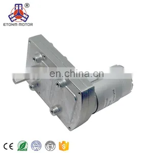24V Pmdc High Torque Worm Gear Spur Barbecue Gear Motor Flat Gearbox thumbnail-3