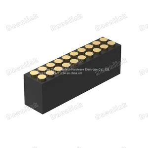 Dnenlink 1.27mm Pitch Dual Row H4.0mm Plane Contact Straight Female Header SMT Type PogoPin Header thumbnail-2