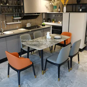 Italian Modern Natural Artificial Marble Rock Board Dining Table thumbnail-3