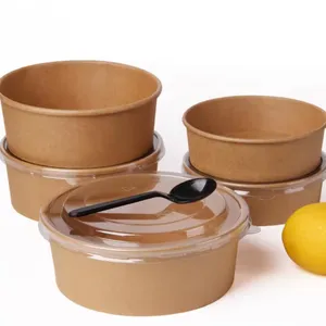 2024 Best Sale Paper Salad Soup Bowls With Lids 8Oz 16Oz 32Oz Kraft Paper Bowls thumbnail-3