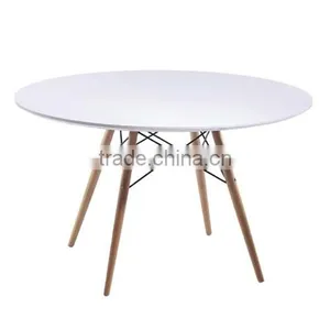 Glass or MDF Top With Wood Base Dining Table thumbnail-1