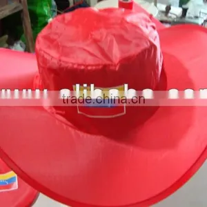 Foldable Promotional Cowboy Hat in 190T Nylon, Hats With Print Logo thumbnail-3